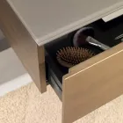 Dulap suspendat pentru baie cu oglindă din metal, lemn și cristal de lux - Renga Viadurini