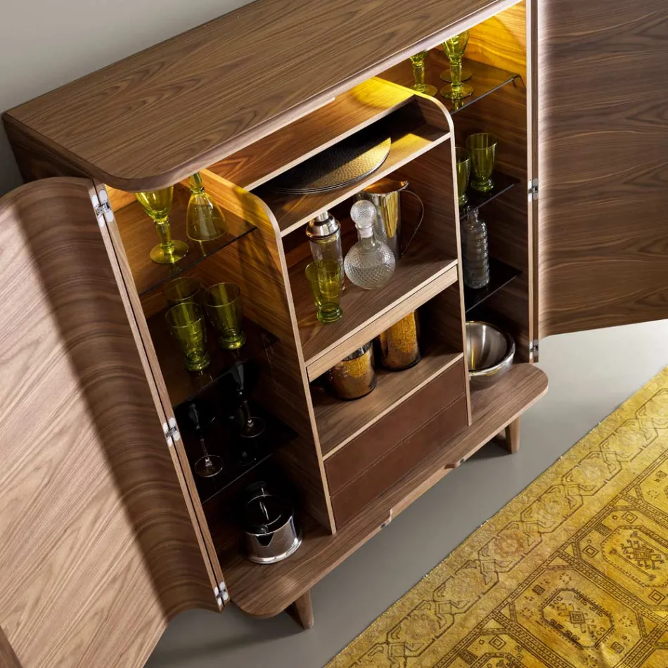 Design cabinet din lemn masiv de 2A Grilli din York, fabricat în Italia Viadurini