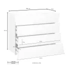 Sertar Alb Mobil 4 Sertare Design din Lemn Durabil - Sabine Viadurini