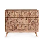 Comodă din lemn Sheesham Design cu 3 sertare Homemotion - Fregene Viadurini