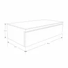 Consolă de baie suspendată cu structură din tec natural - Rodolfo Viadurini