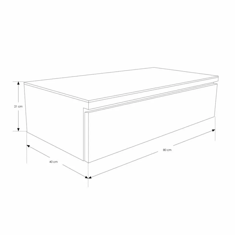 Consolă de baie suspendată cu structură din tec natural - Rodolfo Viadurini