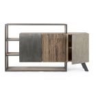 Bufetă mobilă cu 3 uși din lemn de mango și oțel Homemotion - Signorino Viadurini