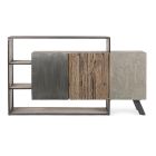 Bufetă mobilă cu 3 uși din lemn de mango și oțel Homemotion - Signorino Viadurini