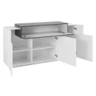 Bufetă mobilă 4 uși Lemn alb și antracit, ciment sau arțar - Therese Viadurini