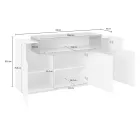 Bufetă mobilă 4 uși Lemn alb și antracit, ciment sau arțar - Therese Viadurini