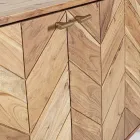 Bufeta mobila din lemn de salcam 3 usi design etnic Homemotion - Carla Viadurini