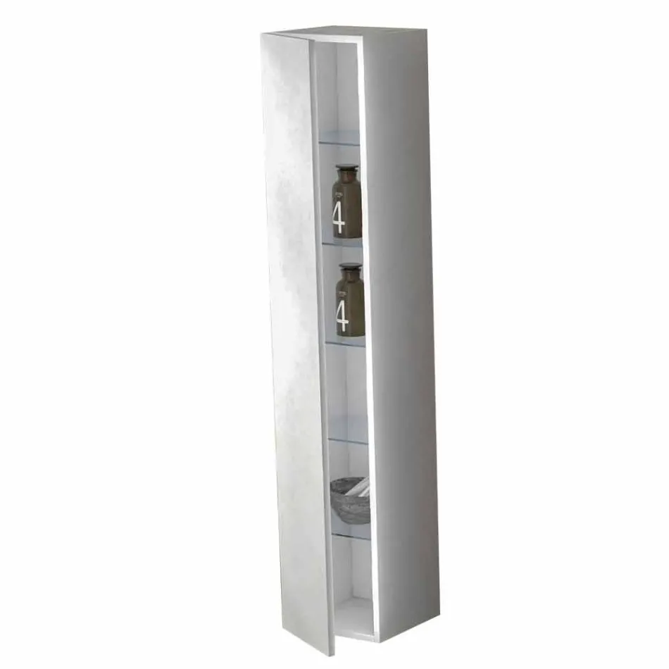 Mobilier de baie coloană 6 rafturi cu ușă în 4 finisaje - Antanta Viadurini