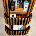 Dulap de baie coloană din lemn masiv de tec și mahon - Plumeria Viadurini