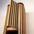 Dulap de baie coloană din lemn masiv de tec și mahon - Plumeria Viadurini