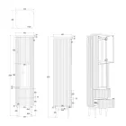 Dulap de baie coloană din lemn masiv de tec și mahon - Plumeria Viadurini