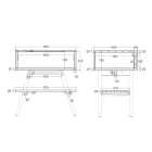 Dulap de baie de sine stătător din tec natural cu suport de culoare gri - Gatien Viadurini