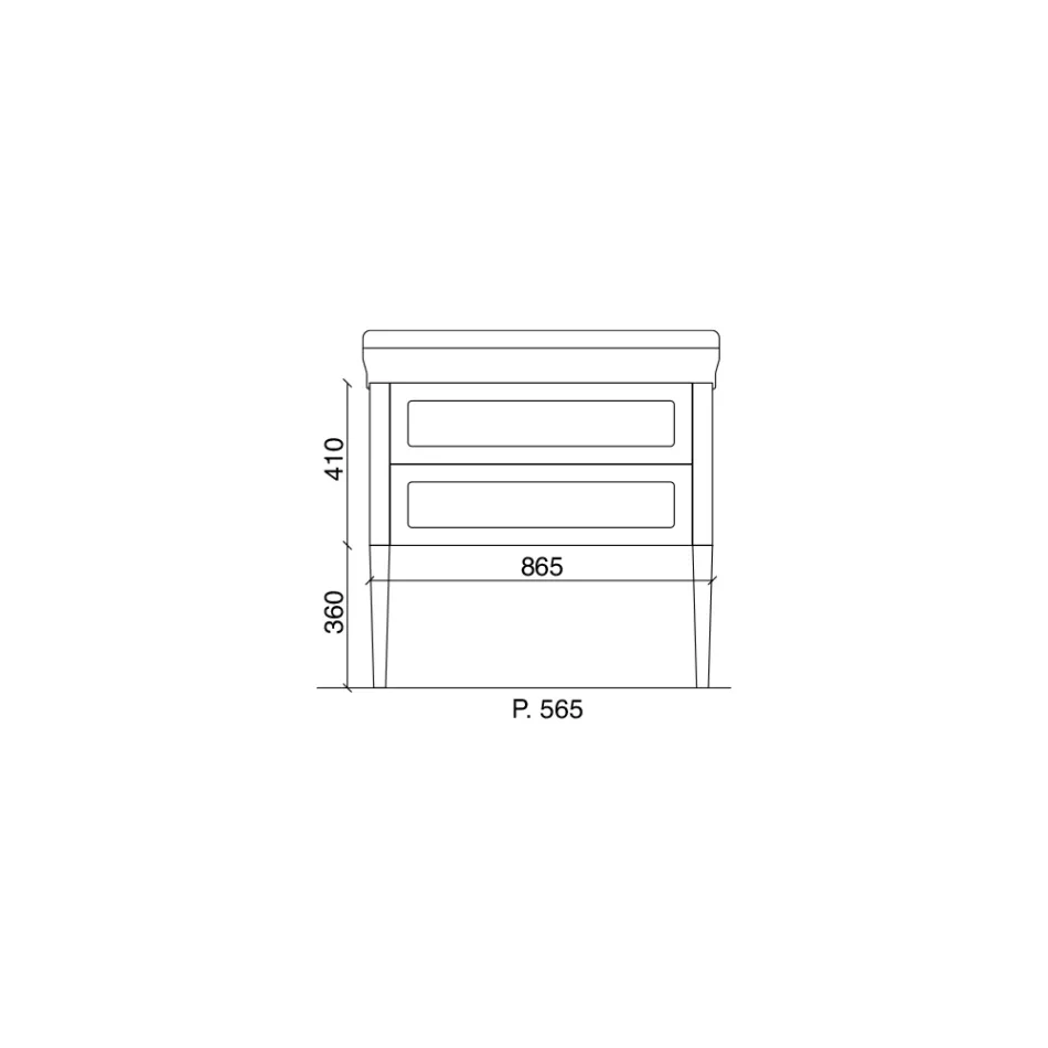 Dulap de baie cu doua sertare si lavoar din ceramica Made in Italy - Roma Viadurini
