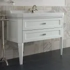 Dulap de baie cu doua sertare si lavoar din ceramica Made in Italy - Roma Viadurini