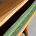 Dulap de baie cu finisaj din lemn și comodă de culoare verde - Gatien Viadurini