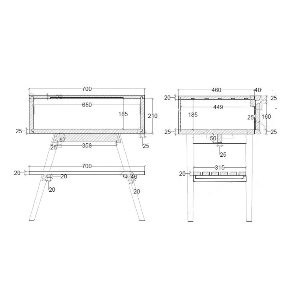 Dulap de baie cu finisaj din lemn și comodă de culoare verde - Gatien Viadurini