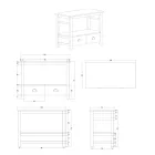 Dulap de baie de sine stătător din Teak cu două sertare - Frangipani Viadurini