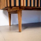 Dulap de baie din lemn masiv de tec și mahon realizat manual - Heliconia Viadurini