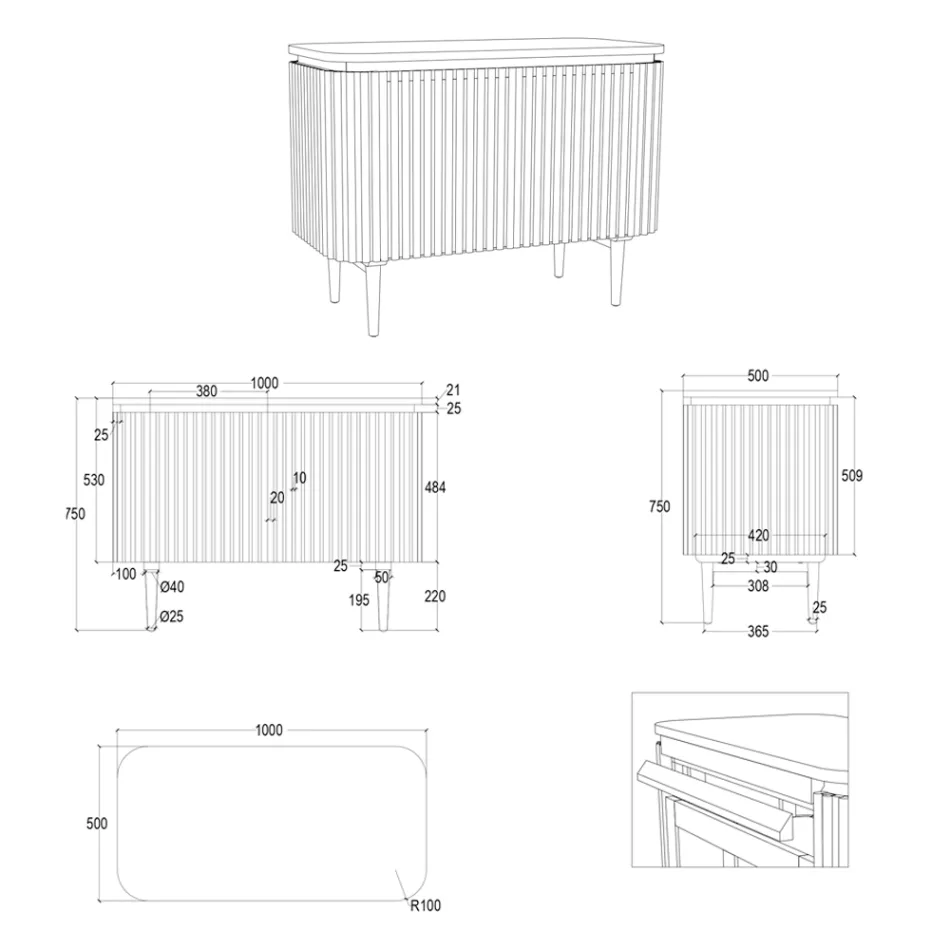 Dulap de baie din lemn masiv de tec și mahon realizat manual - Heliconia Viadurini