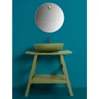 Dulap de baie modern cu poliță verde și cârlige pentru prosoape - Crina Viadurini