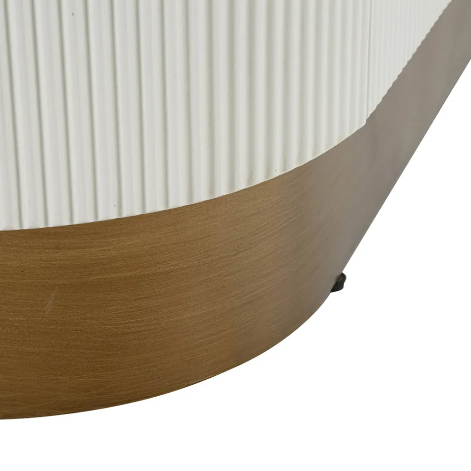 Dulap din lemn cu blat și inserții rotunjite cu 2 uși și 2 rafturi - Rachel Viadurini