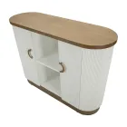 Dulap din lemn cu blat și inserții rotunjite cu 2 uși și 2 rafturi - Rachel Viadurini