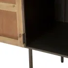 Dulap din lemn de brad și fier gri cu 3 sertare și 2 uși - Cooper Viadurini