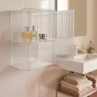 Dulap de baie din plexiglas, montat pe perete, în 4 culori, fabricat în Italia - Ligea Viadurini