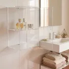 Dulap de baie din plexiglas, montat pe perete, în 4 culori, fabricat în Italia - Ligea Viadurini