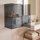 Dulap de baie din plexiglas, montat pe perete, în 4 culori, fabricat în Italia - Ligea Viadurini