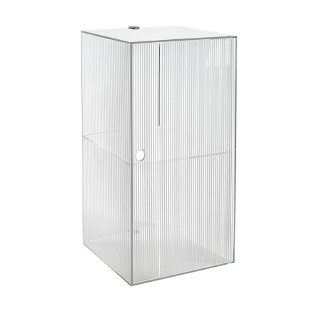 Dulap de baie din plexiglas, montat pe perete, în 4 culori, fabricat în Italia - Ligea Viadurini