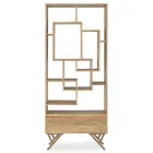 Biblioteca Living din Lemn de Salcam si Sertar Homemotion - Auriel Viadurini