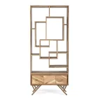 Biblioteca Living din Lemn de Salcam si Sertar Homemotion - Auriel Viadurini