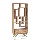 Biblioteca Living din Lemn de Salcam si Sertar Homemotion - Auriel Viadurini