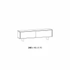 Mobilier camera de zi în sticlă afumată și marmură verde sau roșie cu Led - Leonarda Viadurini