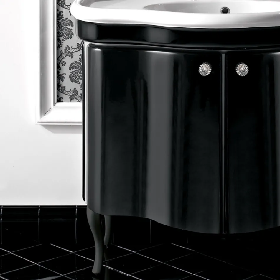 Dulap modern cu două uși lăcuite lucioase, fabricat în Italia - Candy Viadurini