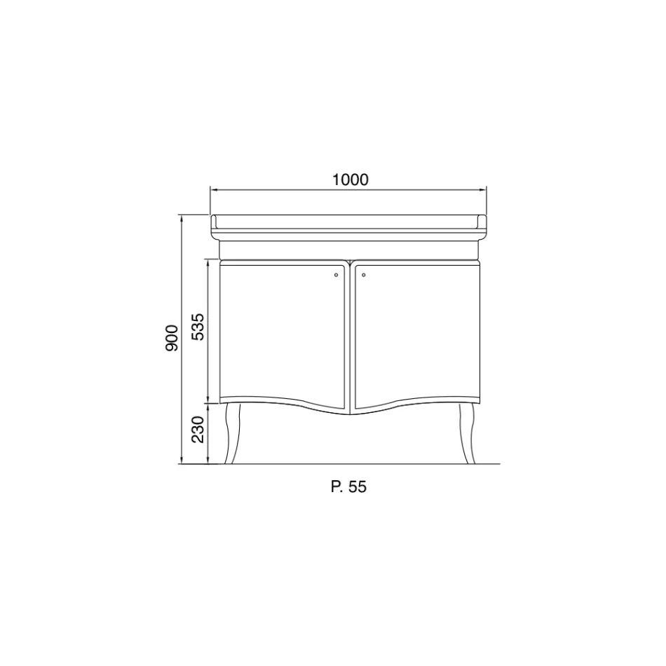 Dulap modern cu două uși lăcuite lucioase, fabricat în Italia - Candy Viadurini