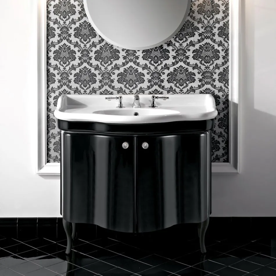 Dulap modern cu două uși lăcuite lucioase, fabricat în Italia - Candy Viadurini