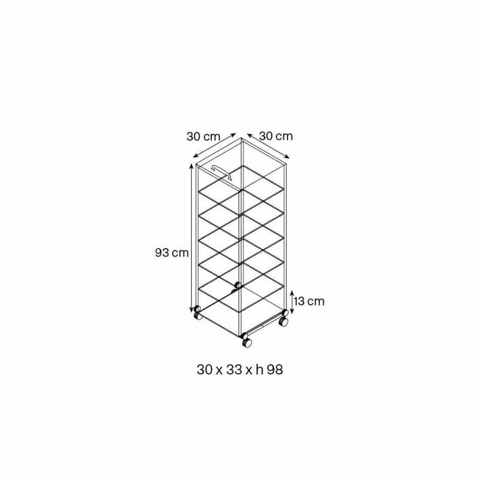 Dulap multifuncțional cu roți din sticlă transparentă cu 3,6,8 sau 10 rafturi - Versatilio Viadurini