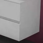 Dulap suspendat pentru baie cu chiuvetă dublă pe blat - Mandrillo Viadurini