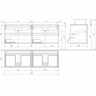 Dulap suspendat pentru baie cu chiuvetă dublă pe blat - Mandrillo Viadurini