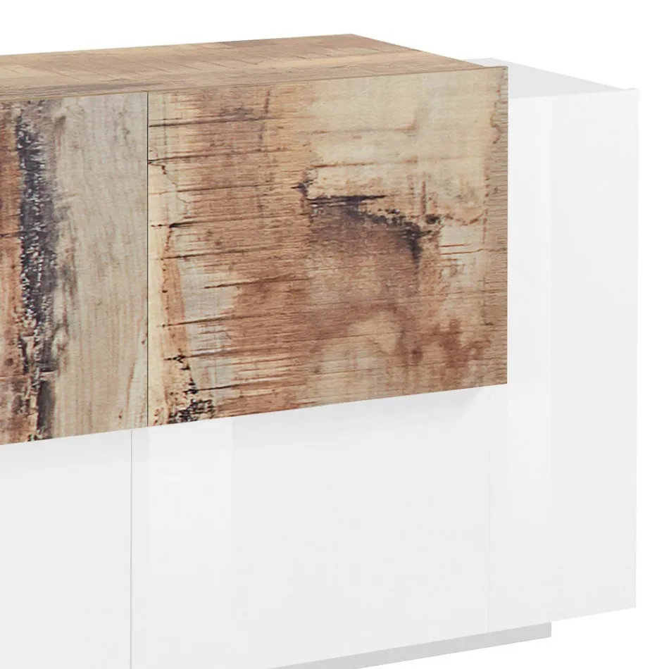 Mobila Sufragerie 2 Usi si 2 Usi Lemn 2 Finisaje - Theresse Viadurini