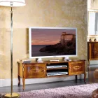 Suport TV clasic din lemn cu incrustații Made in Italy - Katerine Viadurini