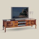 Suport TV clasic din lemn cu incrustații Made in Italy - Katerine Viadurini
