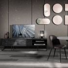 Suport TV cu 2 Uși și Compartiment Deschis cu Raft - Platinum Viadurini
