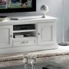 Dulap TV cu 2 Compartimente Deschise și 2 Uși Lăcuite Alb Made in Italy - Atai Viadurini