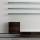 Suport TV cu 3 rafturi și container cu balamale Made in Italy - Roman Viadurini