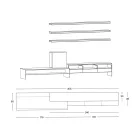 Suport TV cu 3 rafturi și container cu balamale Made in Italy - Roman Viadurini