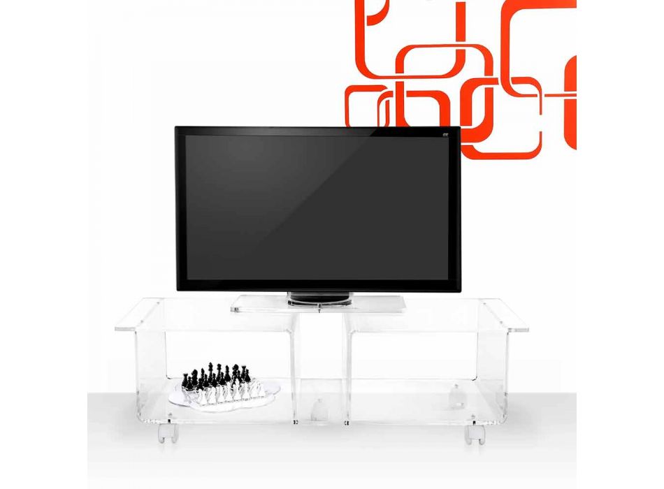 cabinet de televiziune plexiglass de design modern, Expertul dublu Viadurini
