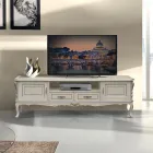Dulap TV de lux din lemn alb și argintiu Made in Italy - Cheverny Viadurini